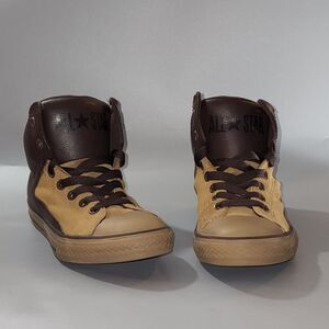 Women's High-Top Sneakers - Brown and Tan